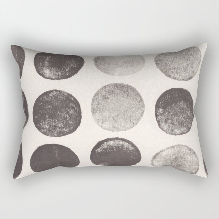 Linocut Circle Pattern Rectangular Pillow Gallery Image 2