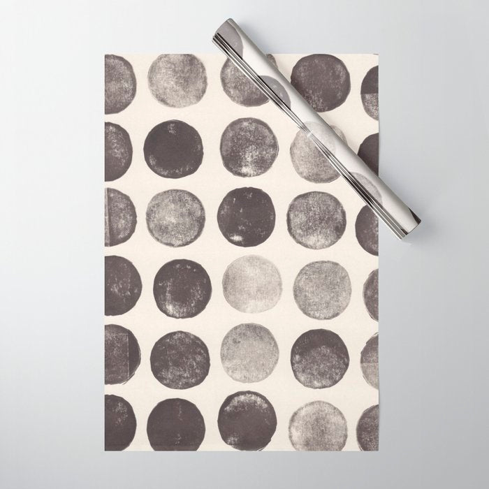 Linocut Circle Pattern Wrapping Paper Gallery Image 1