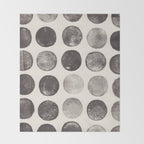 Linocut Circle Pattern Throw Blanket Gallery Image 2