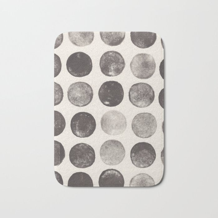 Linocut Circle Pattern Bath Mat Gallery Image 1