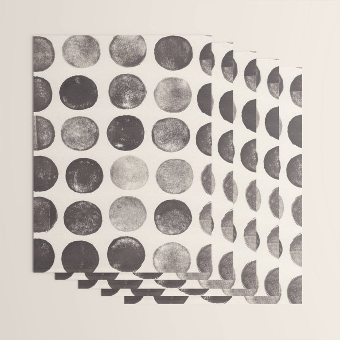 Linocut Circle Pattern Wrapping Paper Gallery Image 3
