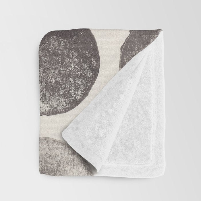 Linocut Circle Pattern Throw Blanket Gallery Image 3