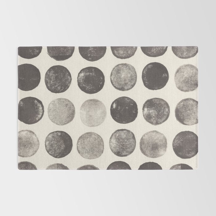 Linocut Circle Pattern Rug Gallery Image 2