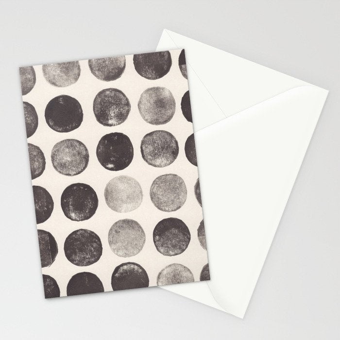 Linocut Circle Pattern Stationery Card Gallery Image 2