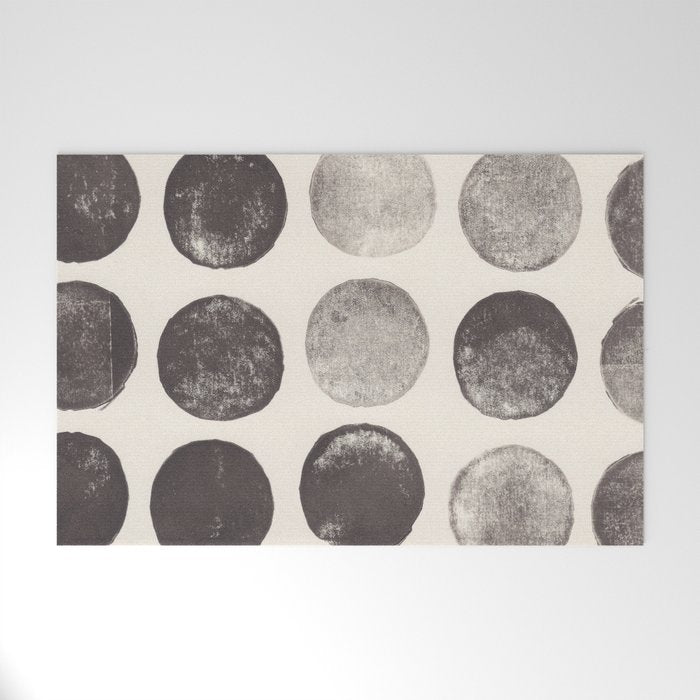 Linocut Circle Pattern Welcome Mat Gallery Image 1