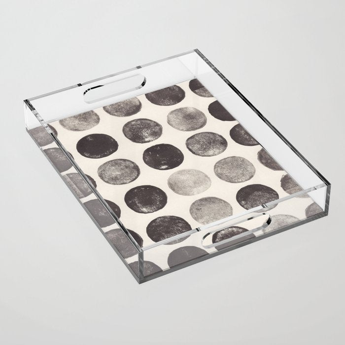 Linocut Circle Pattern Acrylic Tray Gallery Image 1