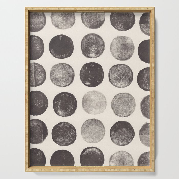 Linocut Circle Pattern Serving Tray Gallery Image 1