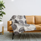 Linocut Circle Pattern Throw Blanket Gallery Image 1