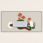 Snake and flowers Desk Mat Gallery Image 1