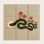 Snake and flowers Wood Wall Art Gallery Image 1