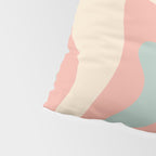 Retro Liquid Swirl Abstract Square Pattern in Pastel Blush Mint Pillow Sham Gallery Image 4