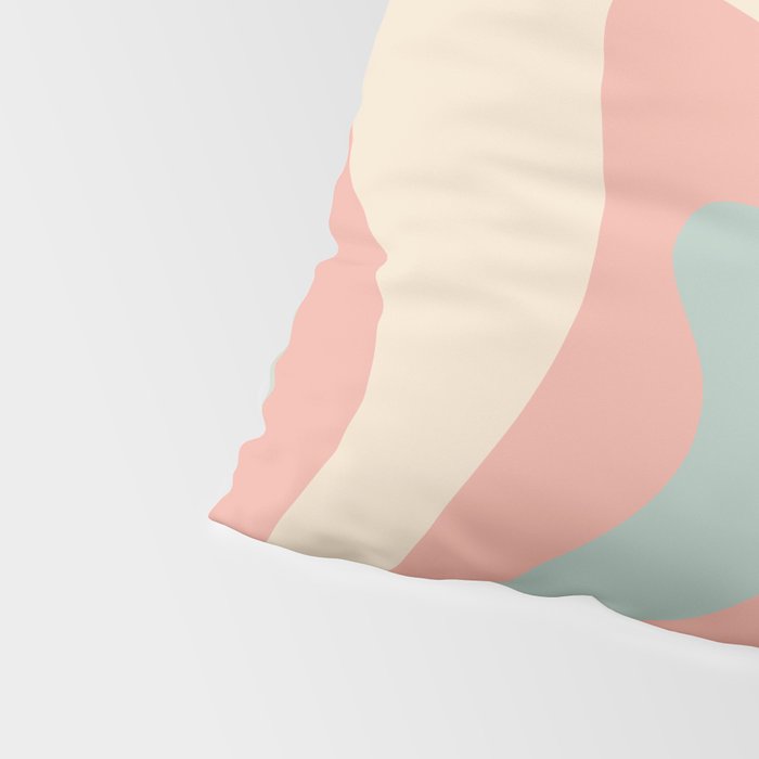 Retro Liquid Swirl Abstract Square Pattern in Pastel Blush Mint Pillow Sham Gallery Image 4