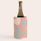 Retro Liquid Swirl Abstract Square Pattern in Pastel Blush Mint Wine Chiller Gallery Image 1
