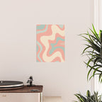 Retro Liquid Swirl Abstract Square Pattern in Pastel Blush Mint Poster Gallery Image 2