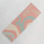 Retro Liquid Swirl Abstract Square Pattern in Pastel Blush Mint Yoga Mat Gallery Image 1