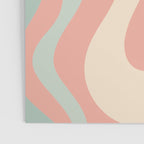 Retro Liquid Swirl Abstract Square Pattern in Pastel Blush Mint Poster Gallery Image 3