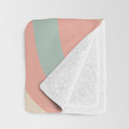 Retro Liquid Swirl Abstract Square Pattern in Pastel Blush Mint Throw Blanket Gallery Image 3