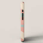 Retro Liquid Swirl Abstract Square Pattern in Pastel Blush Mint iPhone Case Gallery Image 2