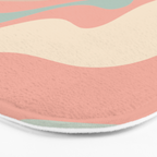 Retro Liquid Swirl Abstract Square Pattern in Pastel Blush Mint Bath Mat Gallery Image 3