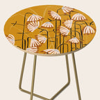 Linocut flower meadow mustard yellow Side Table Gallery Image 2