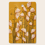 Linocut flower meadow mustard yellow Cutting Board Gallery Image 1