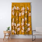 Linocut flower meadow mustard yellow Window Curtain Gallery Image 5