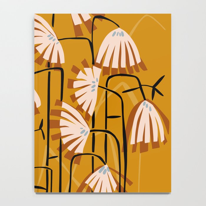 Linocut flower meadow mustard yellow Notebook Gallery Image 4
