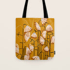 Linocut flower meadow mustard yellow Tote Bag Gallery Image 1