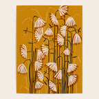 Linocut flower meadow mustard yellow Poster Gallery Image 4