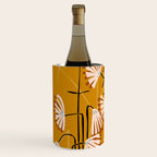 Linocut flower meadow mustard yellow Wine Chiller Gallery Image 2