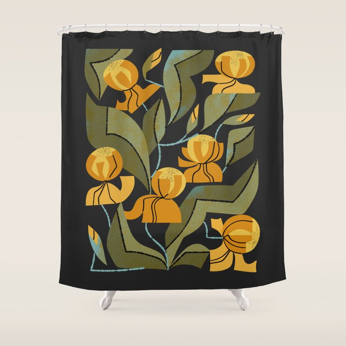 Gold Garden Iris Shower Curtain Gallery Image 1