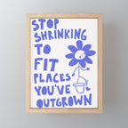 Stop Shrinking - White and Blue Mini Art Print Gallery Image 1