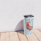 Le Coq - Watercolor Rooster with Turquoise Leaves Travel Mug Gallery Image 4