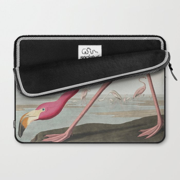 Pink Flamingo Vintage Art Laptop Sleeve Gallery Image 2