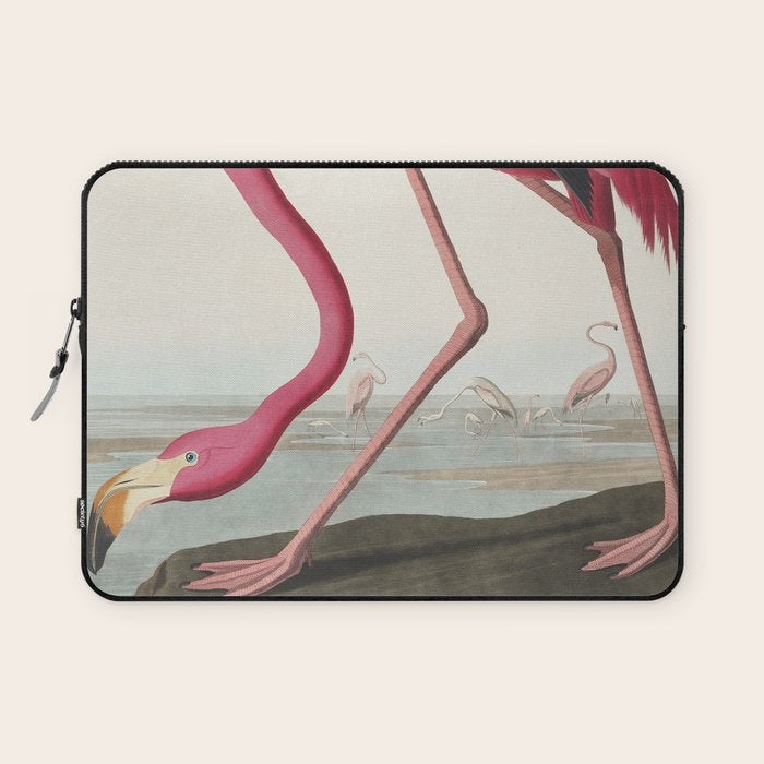 Pink Flamingo Vintage Art Laptop Sleeve Gallery Image 1