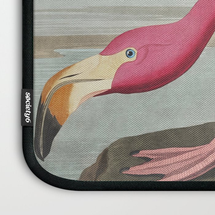 Pink Flamingo Vintage Art Laptop Sleeve Gallery Image 3