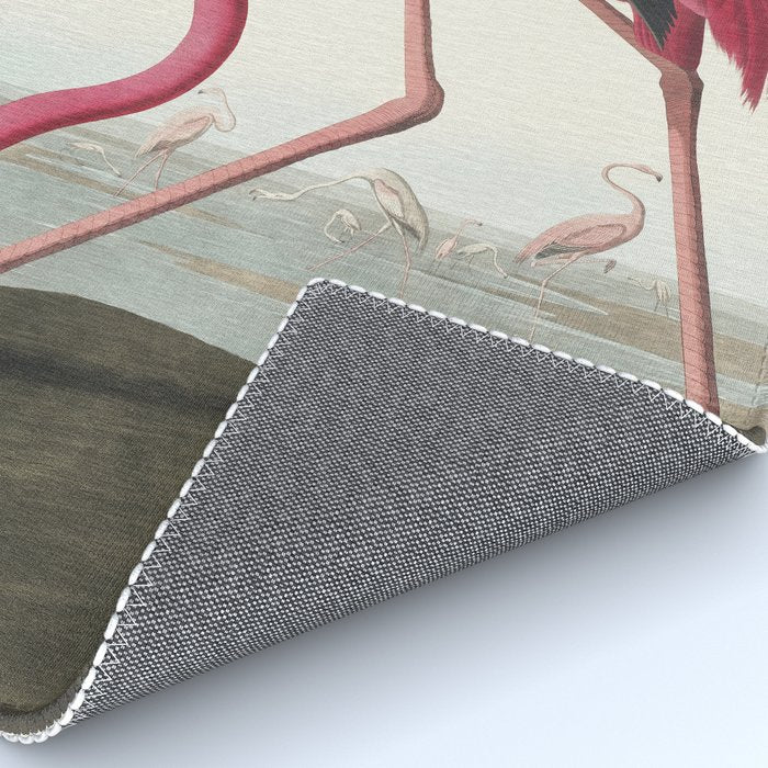 Pink Flamingo Vintage Art Rug Gallery Image 4
