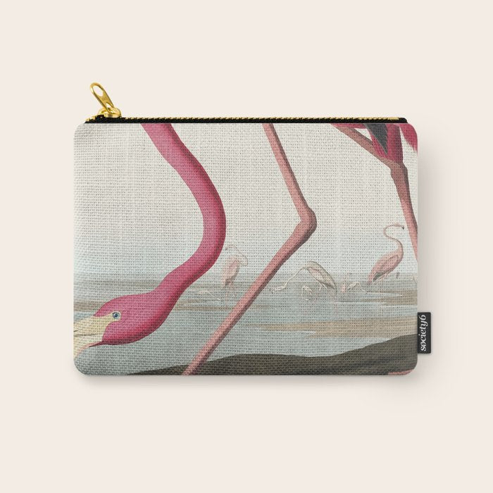 Pink Flamingo Vintage Art Carry All Pouch Gallery Image 1
