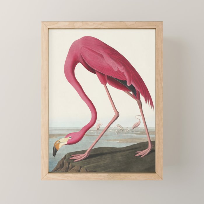 Pink Flamingo Vintage Art Mini Art Print Gallery Image 1