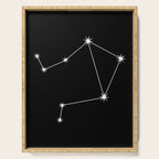 Libra Zodiac Star Constellation Line Art Black Serving Tray Gallery Image 1