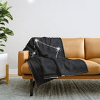 Libra Zodiac Star Constellation Line Art Black Throw Blanket Gallery Image 1