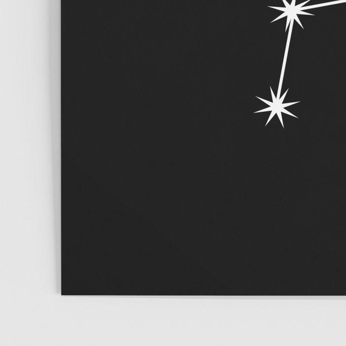 Libra Zodiac Star Constellation Line Art Black Poster Gallery Image 3