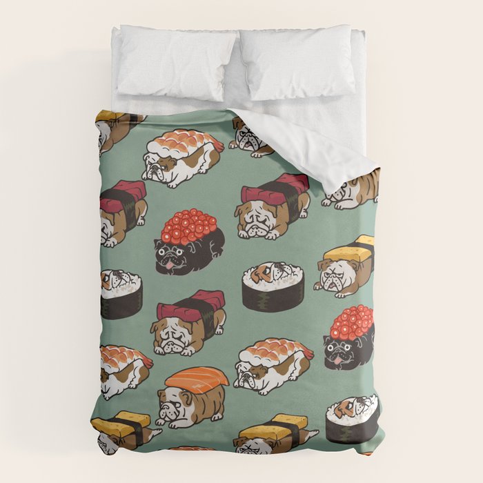 Sushi English Bulldog Duvet Cover Gallery Image 6