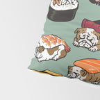 Sushi English Bulldog Pillow Sham Gallery Image 4