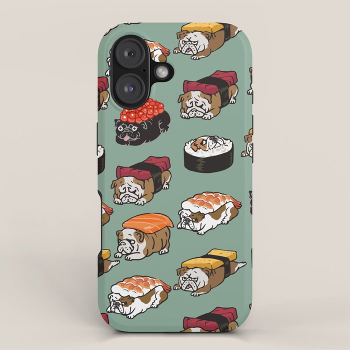 Sushi English Bulldog iPhone Case Gallery Image 1