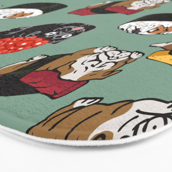 Sushi English Bulldog Bath Mat Gallery Image 3
