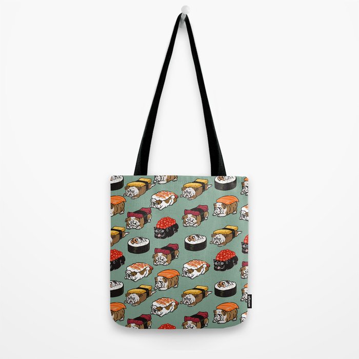 Sushi English Bulldog Tote Bag Gallery Image 2