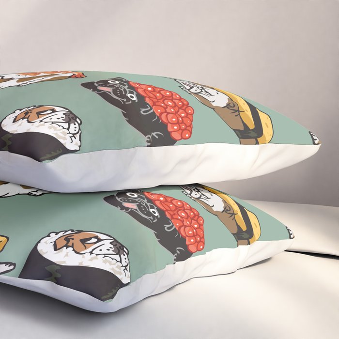 Sushi English Bulldog Pillow Sham Gallery Image 3