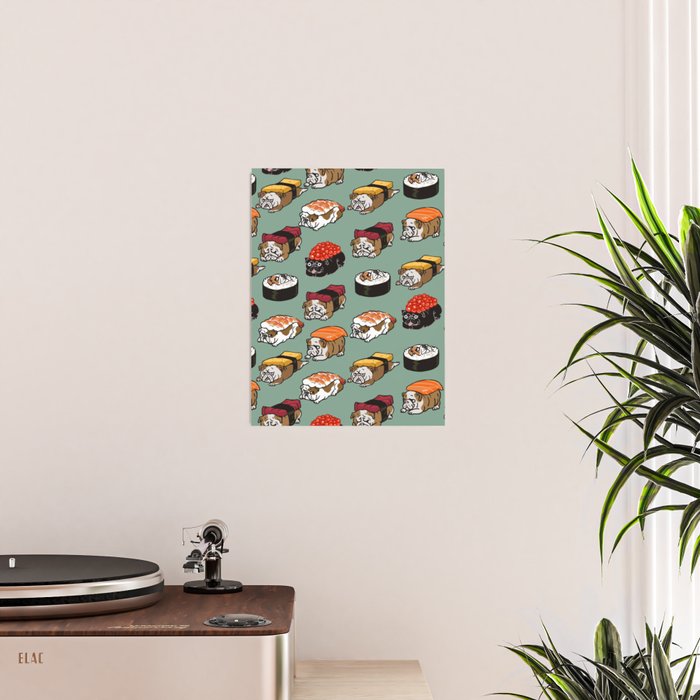 Sushi English Bulldog Poster Gallery Image 2