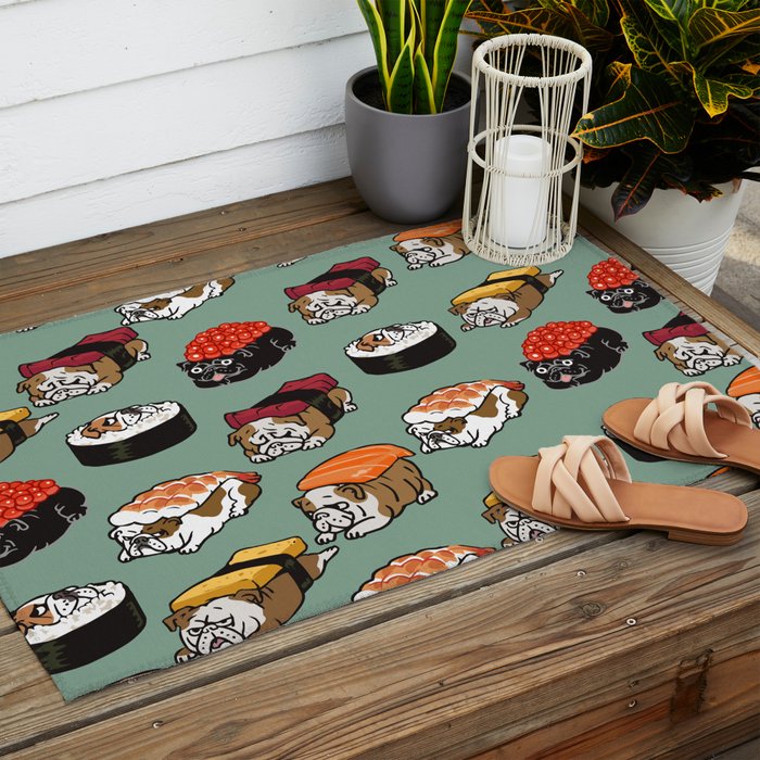 Sushi English Bulldog Outdoor Rug Gallery Image 2
